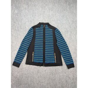 Exclusively MISOOK XL‎ Striped Knit Jacket Womens Career Casual Artsy Boho Zip